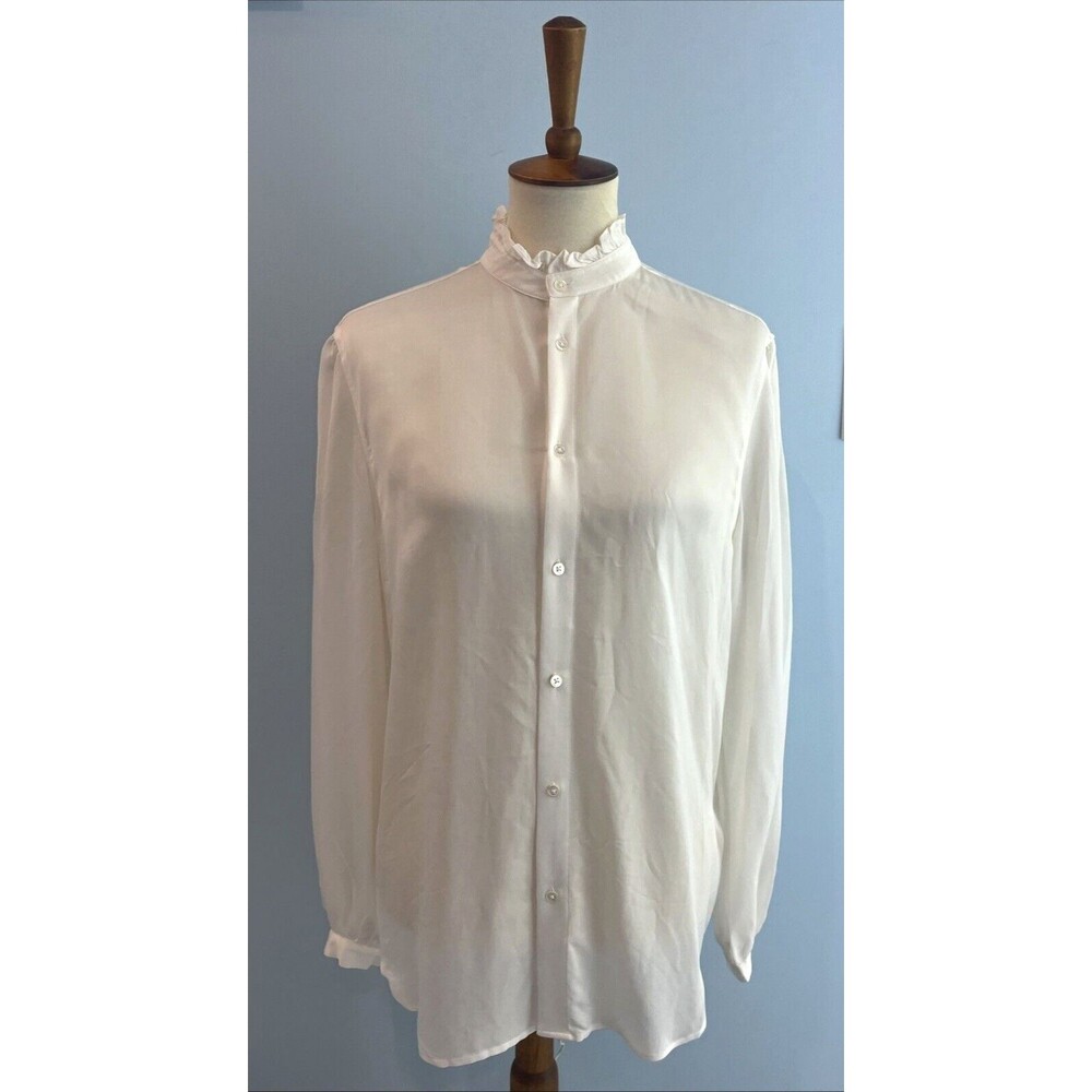 Ralph Lauren White Ruffle Blouse